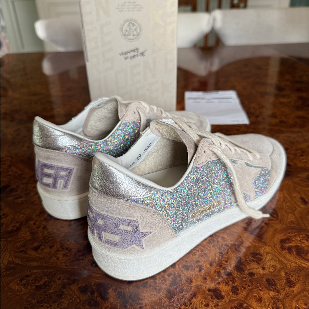 Golden Goose Women's Ballstar Glitter and Grey Suede size 39. - Picture 7 of 13